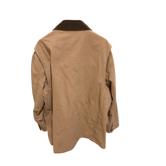 Orvis Jacket Canvas Barn Chore Coat Quilt Lined Men 2XL Tan Corduroy Collar XXL - Picture 2 of 4